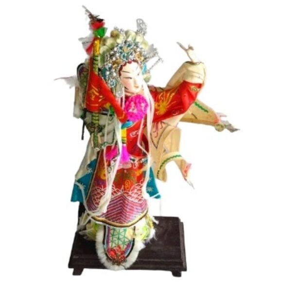 Chinese Peking Opera Handmade Ornamental Silk Puppet Doll - Picture 1 of 7